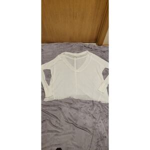 Free People We The Free Women's Thermal Waffle Knit TopLarge White